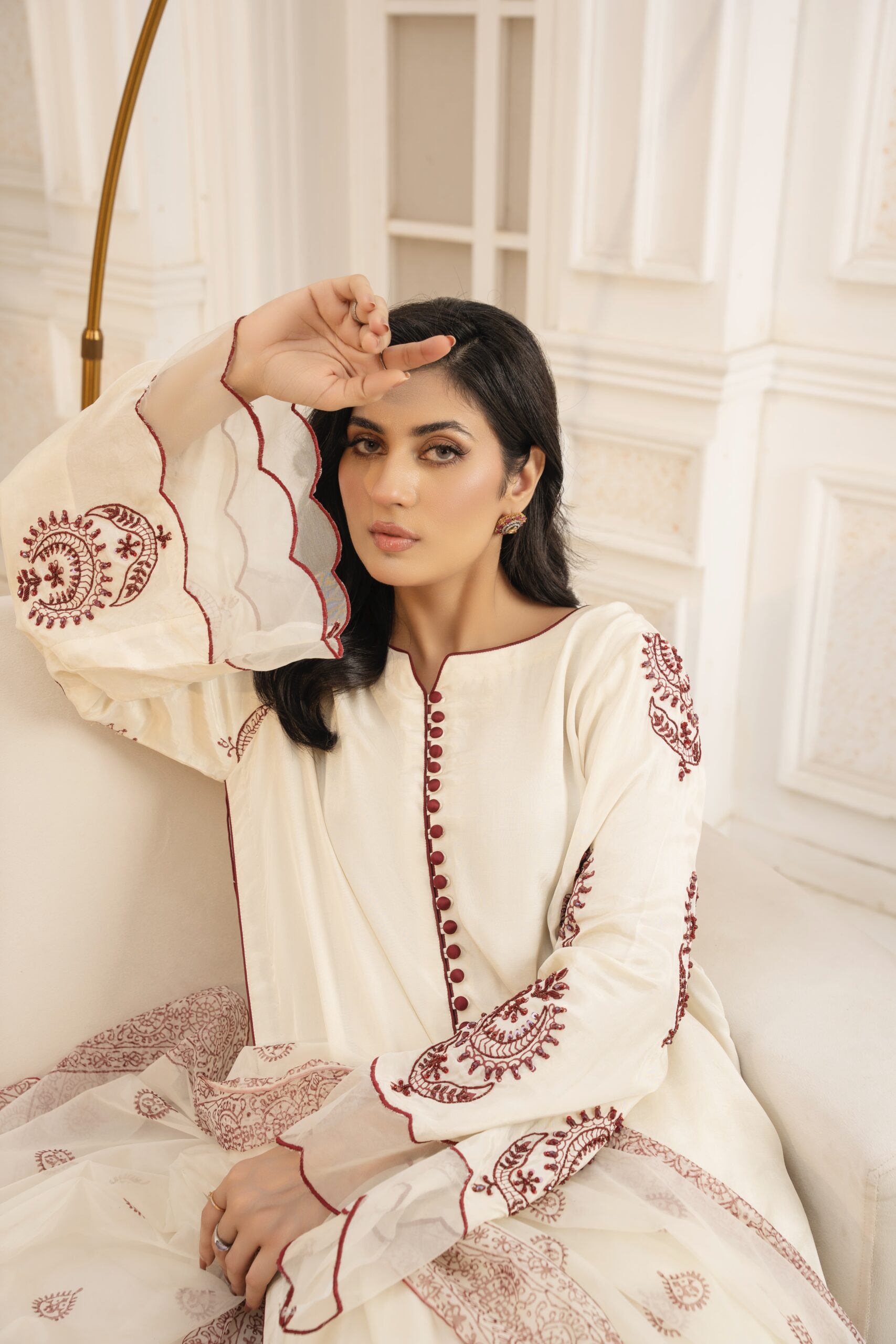 GOLDEN HOUR – Ivory & Maroon - Image 3